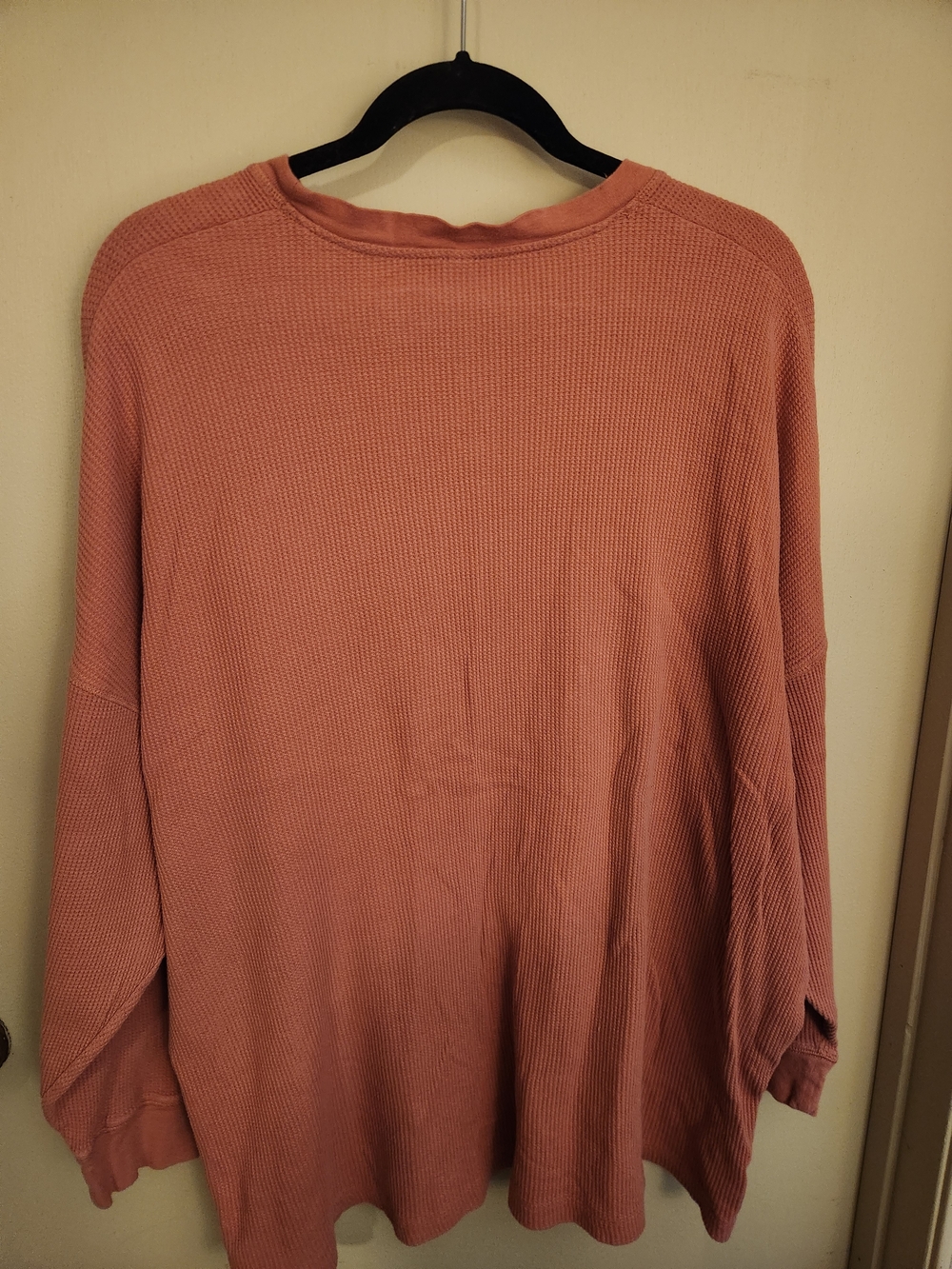 Free People Waffle Knit Scoop-Neck Sweater in Dusty Rose